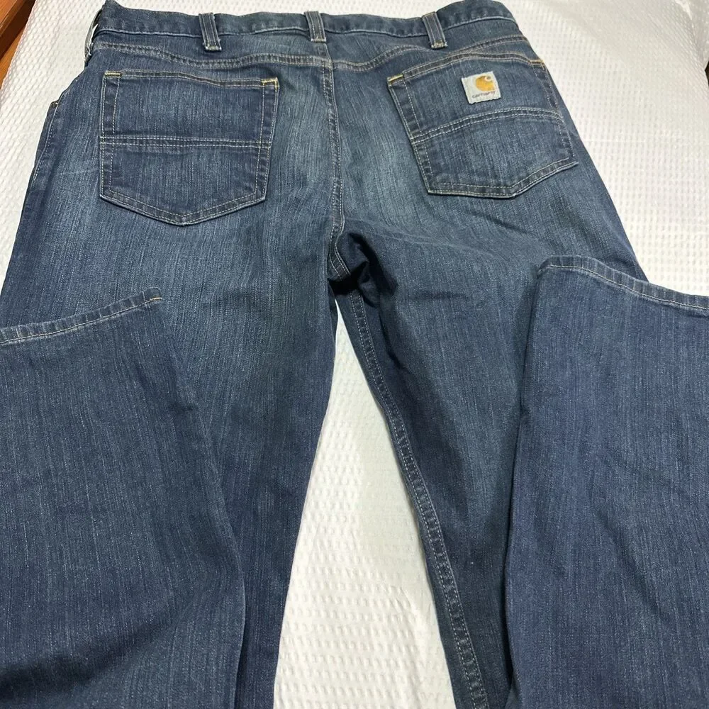 Carhartt Slim Fit Rugged Flex Jeans Mens Size 35x32 Blue Denim